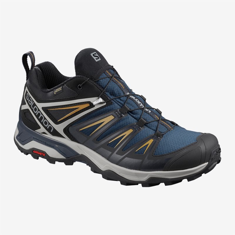 Salomon X ULTRA 3 GTX Mens Hiking Shoes Navy UK UMAR